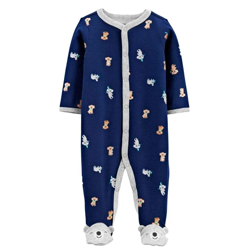Carter's Baby Boys' Cotton Snap-up Sleep N Play (Navy Blue/Koala) 9 Months